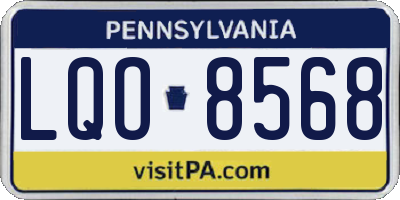 PA license plate LQO8568
