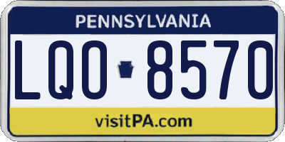 PA license plate LQO8570