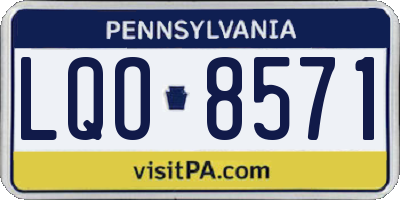 PA license plate LQO8571
