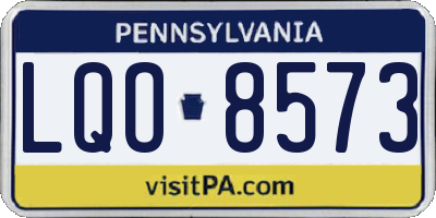 PA license plate LQO8573