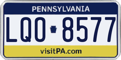 PA license plate LQO8577