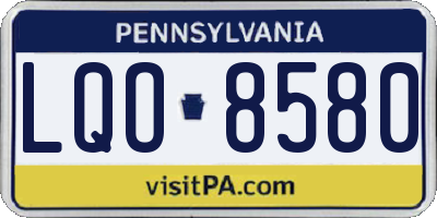PA license plate LQO8580