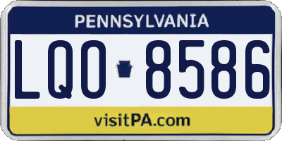 PA license plate LQO8586