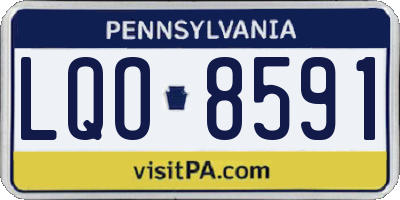 PA license plate LQO8591
