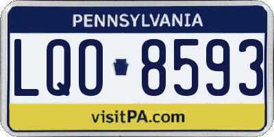 PA license plate LQO8593