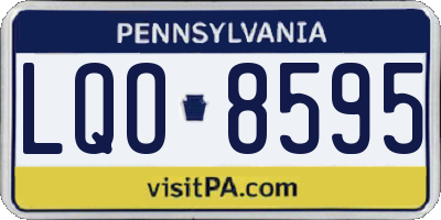 PA license plate LQO8595