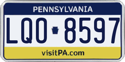 PA license plate LQO8597