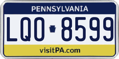 PA license plate LQO8599