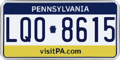 PA license plate LQO8615