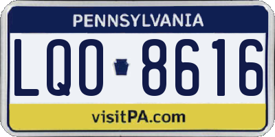 PA license plate LQO8616