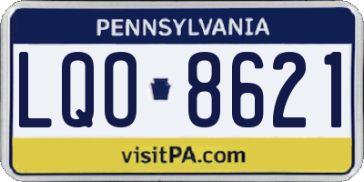 PA license plate LQO8621
