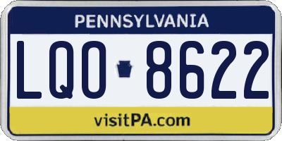 PA license plate LQO8622