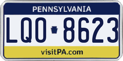 PA license plate LQO8623