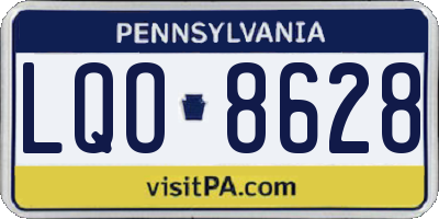 PA license plate LQO8628