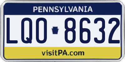 PA license plate LQO8632