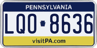 PA license plate LQO8636