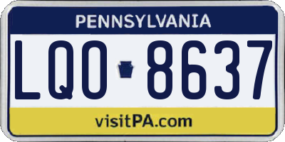 PA license plate LQO8637