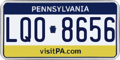 PA license plate LQO8656