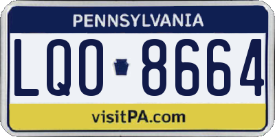 PA license plate LQO8664