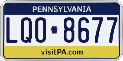 PA license plate LQO8677