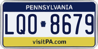 PA license plate LQO8679