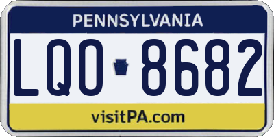 PA license plate LQO8682