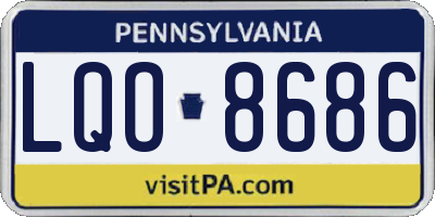 PA license plate LQO8686