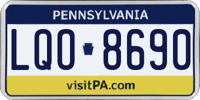 PA license plate LQO8690