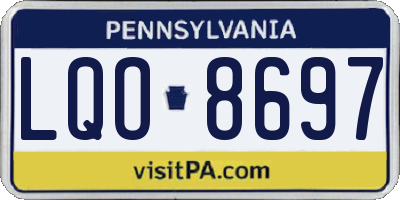 PA license plate LQO8697
