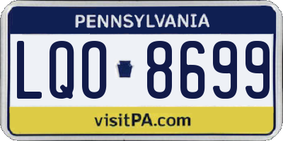 PA license plate LQO8699