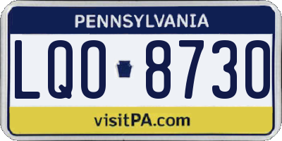 PA license plate LQO8730