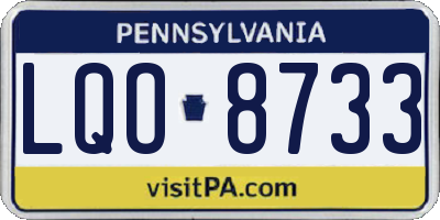 PA license plate LQO8733
