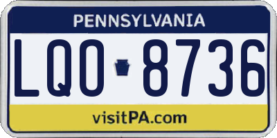 PA license plate LQO8736