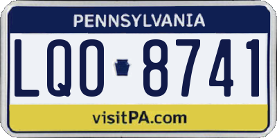 PA license plate LQO8741
