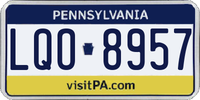 PA license plate LQO8957