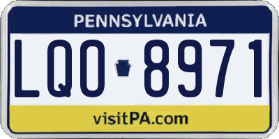 PA license plate LQO8971