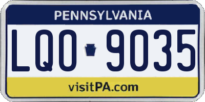 PA license plate LQO9035