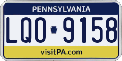 PA license plate LQO9158