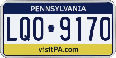 PA license plate LQO9170