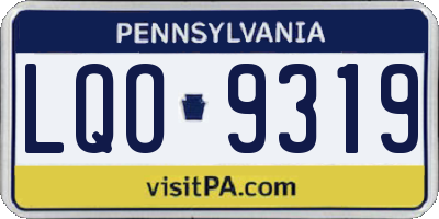 PA license plate LQO9319