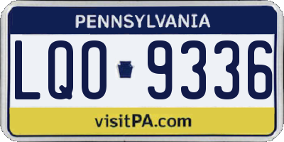 PA license plate LQO9336
