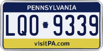 PA license plate LQO9339