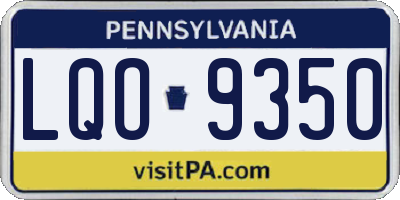 PA license plate LQO9350