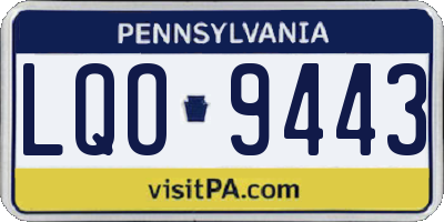 PA license plate LQO9443