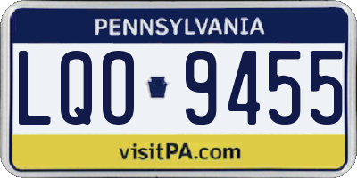 PA license plate LQO9455