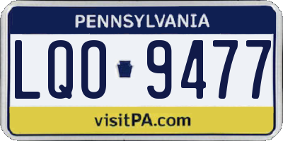 PA license plate LQO9477