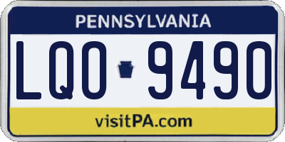 PA license plate LQO9490