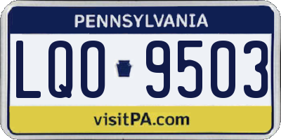 PA license plate LQO9503