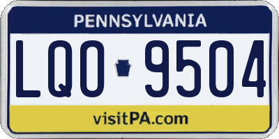 PA license plate LQO9504