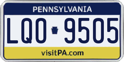 PA license plate LQO9505